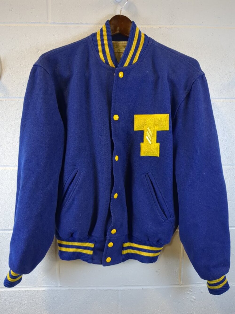 Vintage Holloway Bureau Standard Wool Varsity Letterman Jacket Size 40